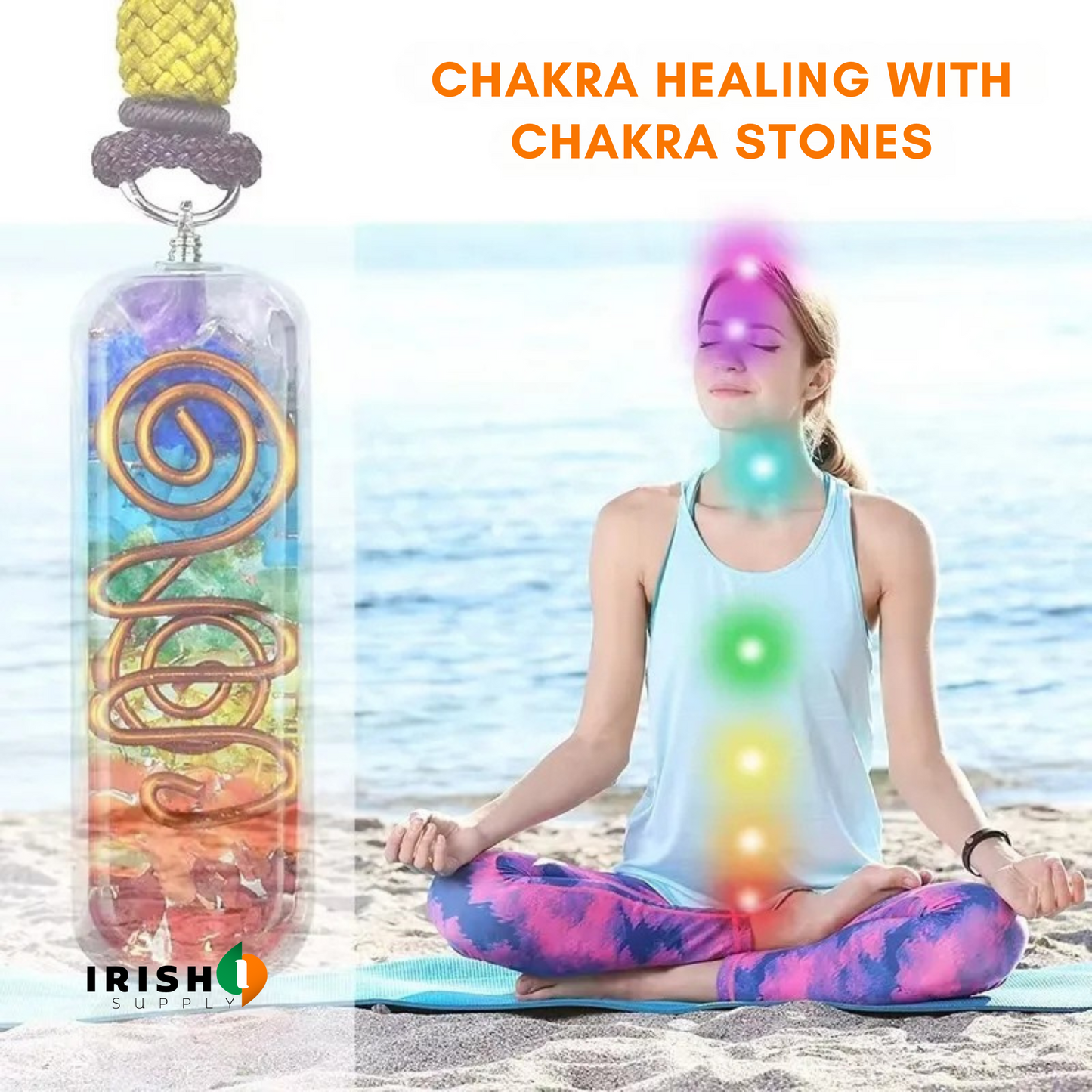 HARMONIA 7 Chakra Reiki Healing Crystal Pendant