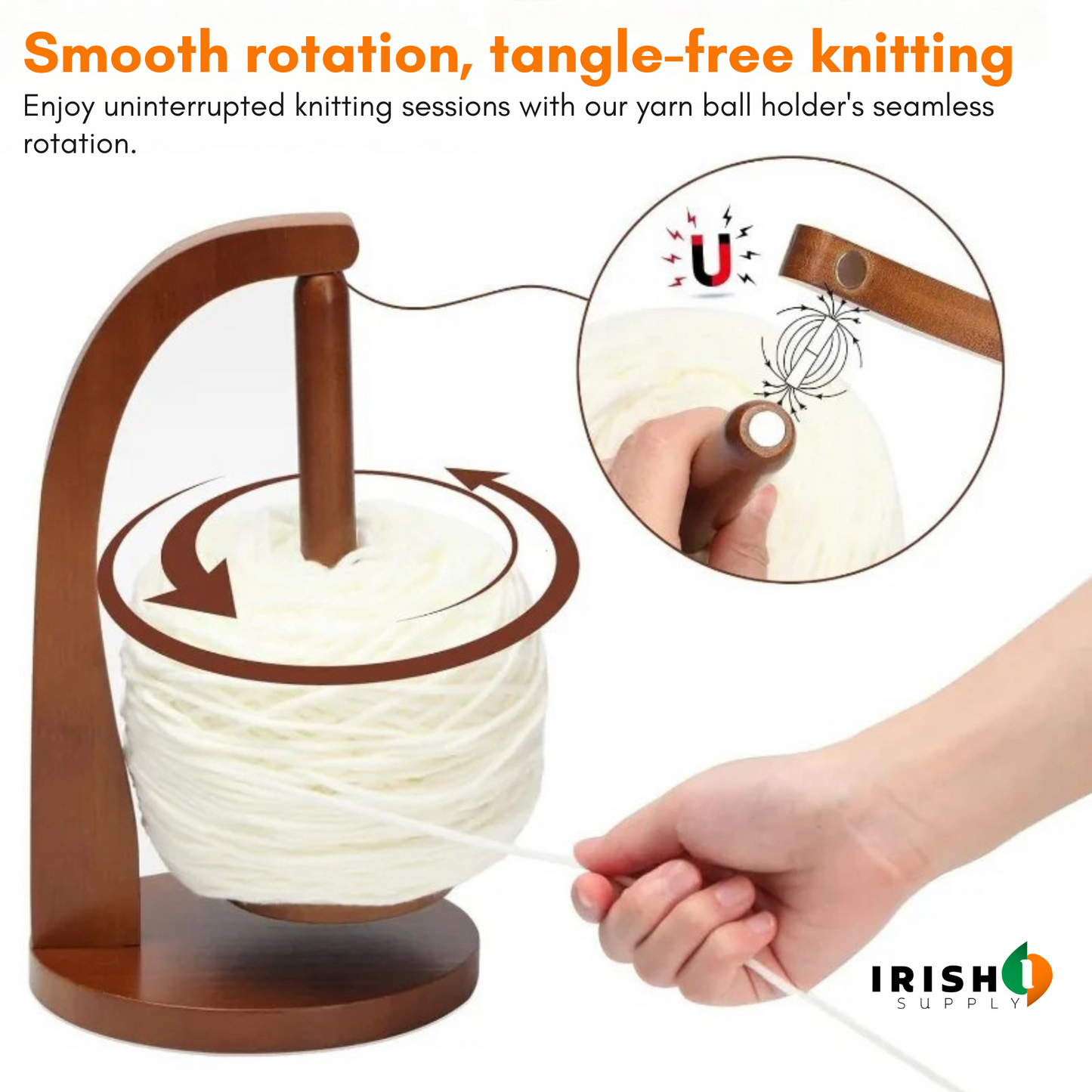 MAGNISPIN 360° Rotation Spinner Wooden Yarn Holder