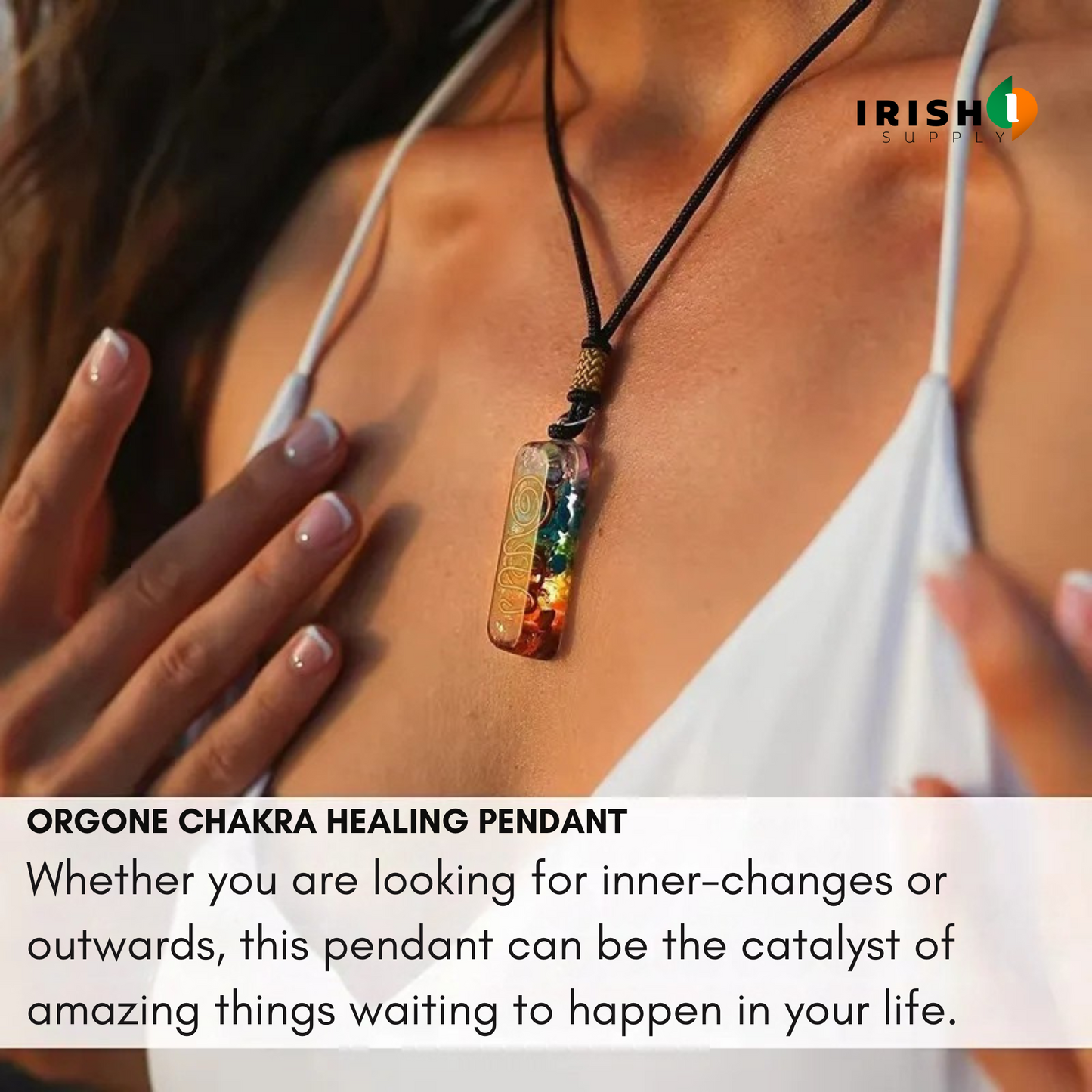 HARMONIA 7 Chakra Reiki Healing Crystal Pendant