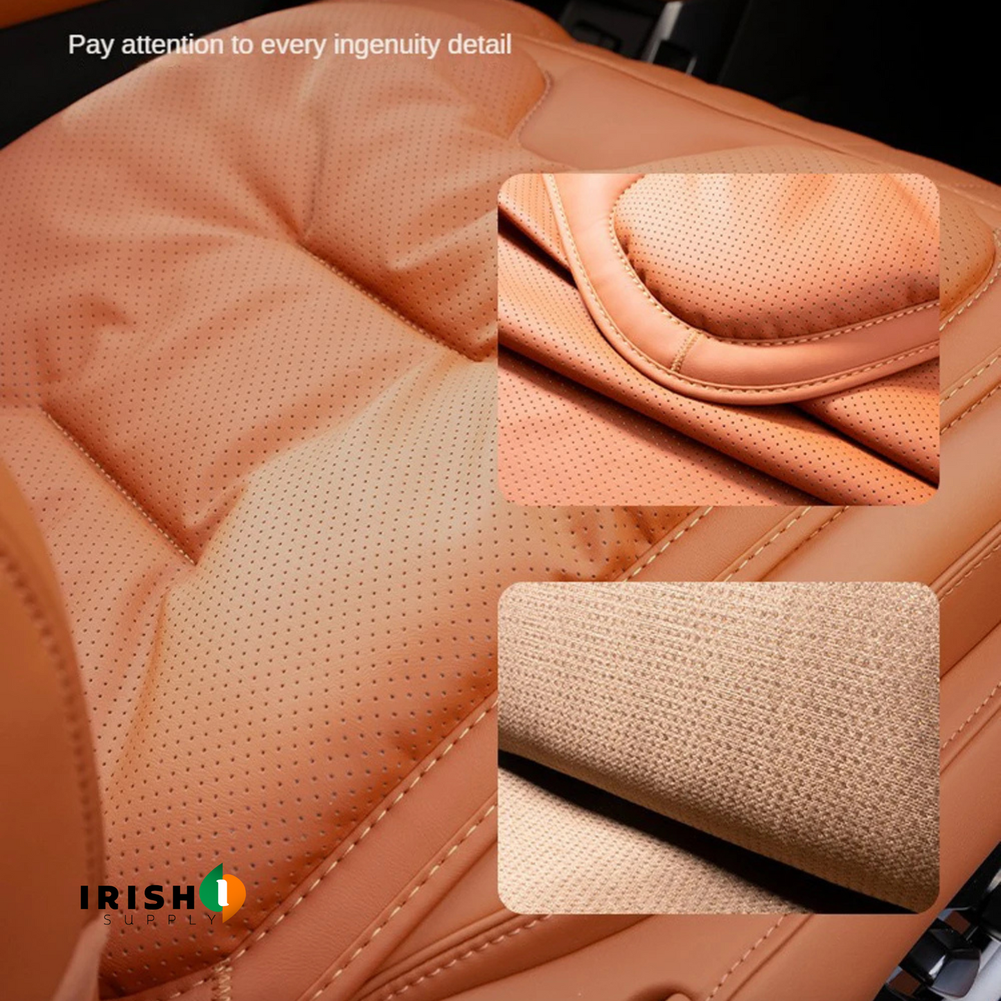 DRIVEELITE Breathable Nappa Leather Car Seat Cushion