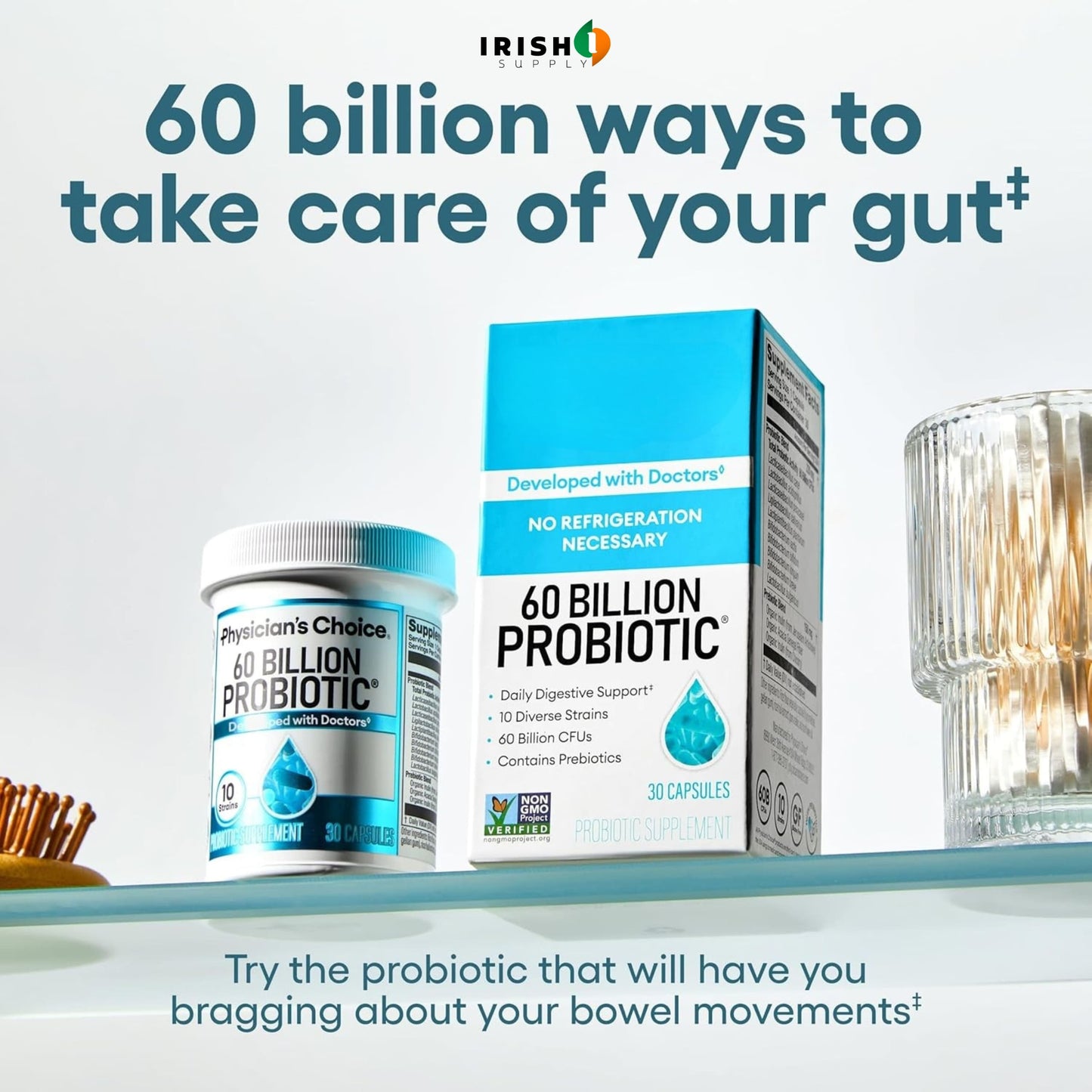 BIOCORE 60 Billion CFU Probiotic with Prebiotics (30 Capsules)