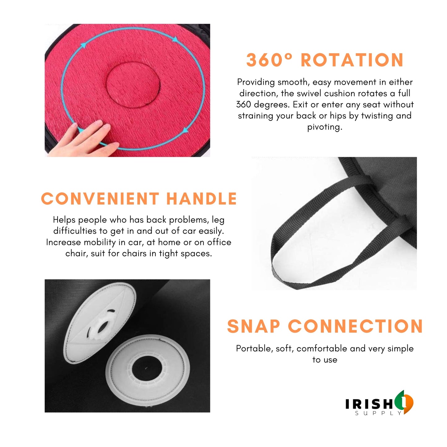 SnugX - Swivelling Car Seat Cushion