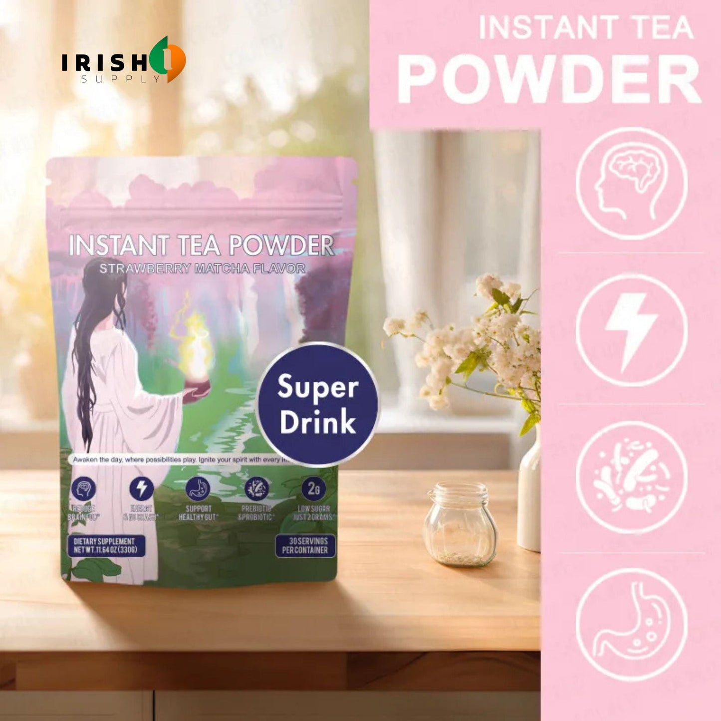 ENERCHI Instant Yerba Tea Powder (30 Servings)