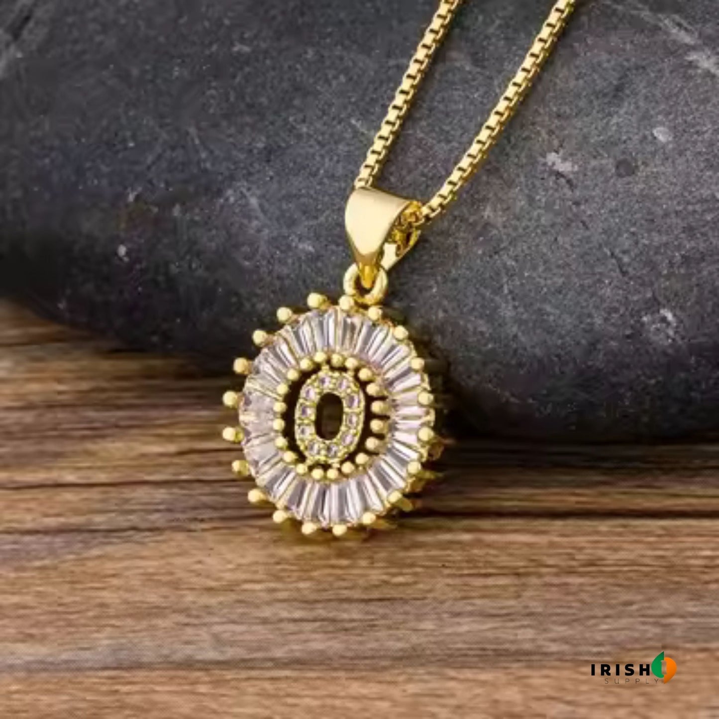 GLEAMIA Diamond Shine Letter Necklace