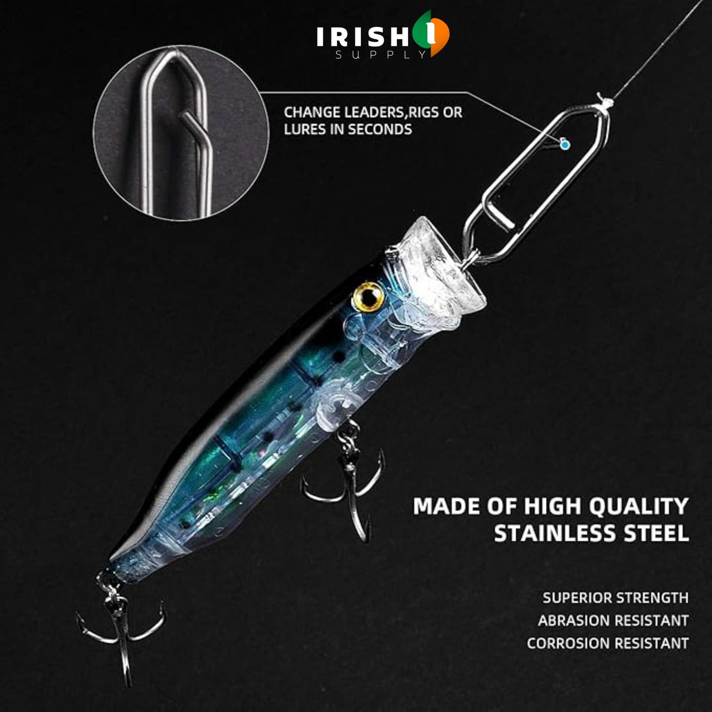 HOOKVAULT Stainless Steel Lure Snap Connectors