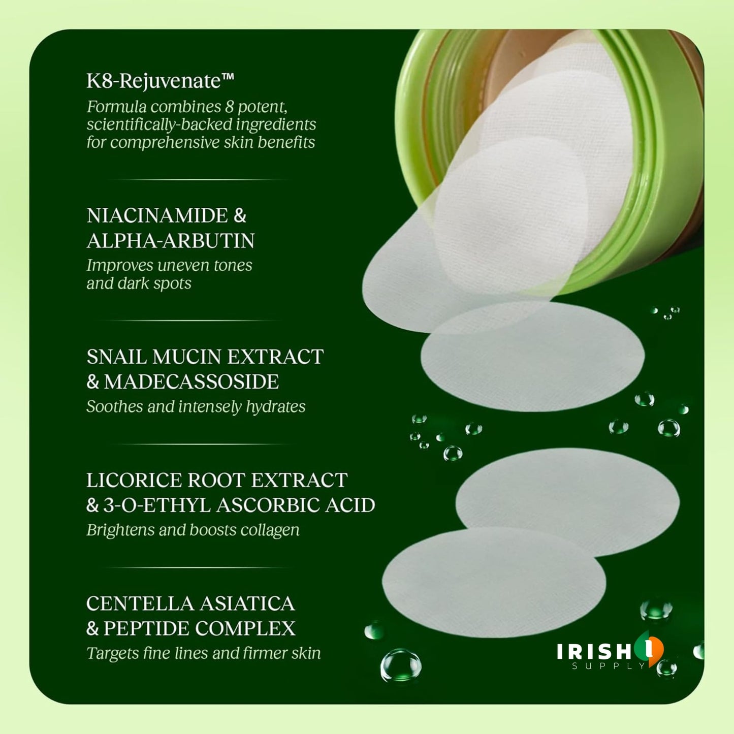 MIRAPUFF Wrinkle-Defying Toner Pads (100 pcs)