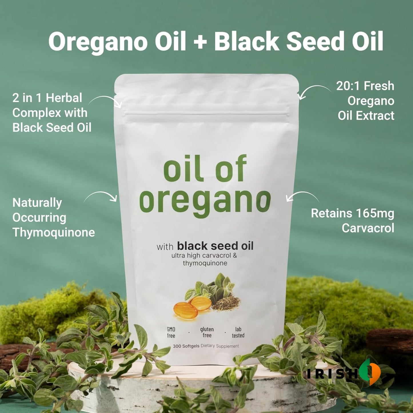 SEEDRELIEF Oregano & Black Seed Blend 300 Softgels