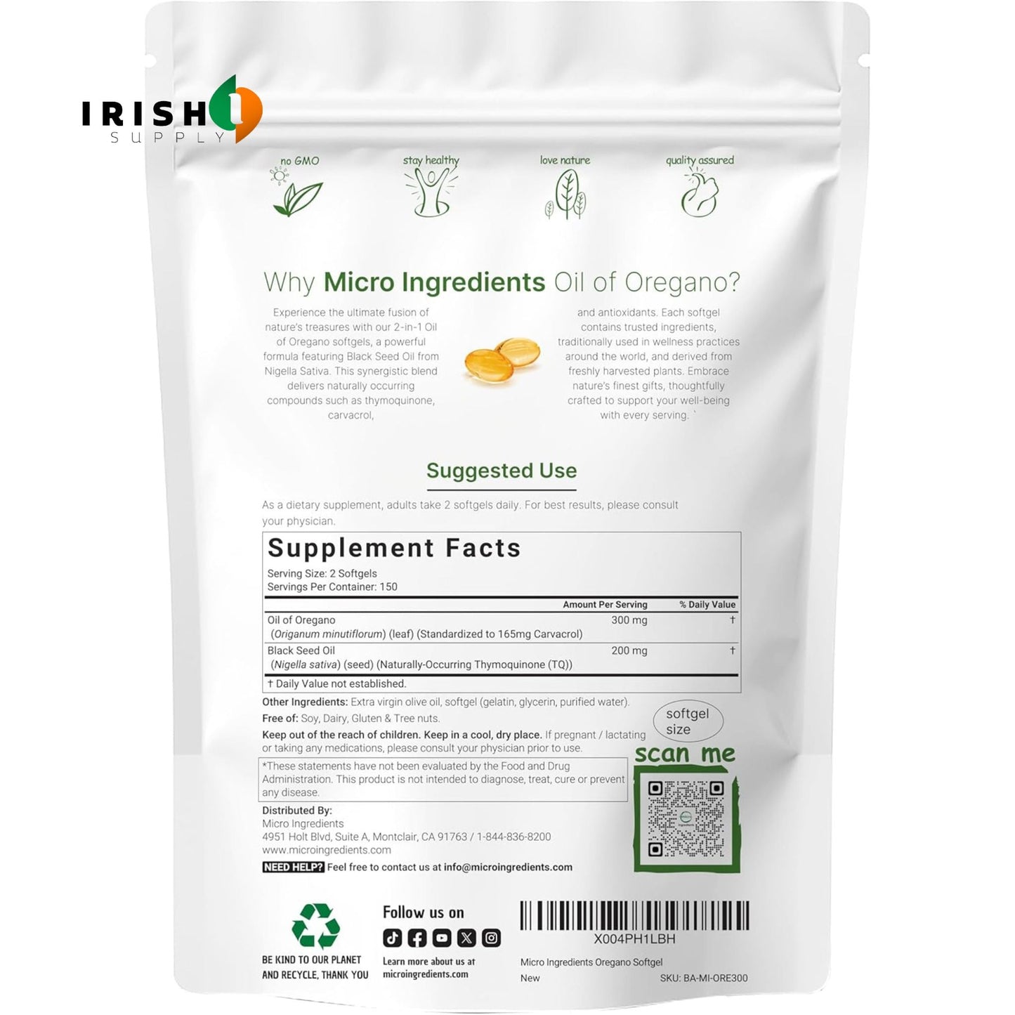 SEEDRELIEF Oregano & Black Seed Blend 300 Softgels