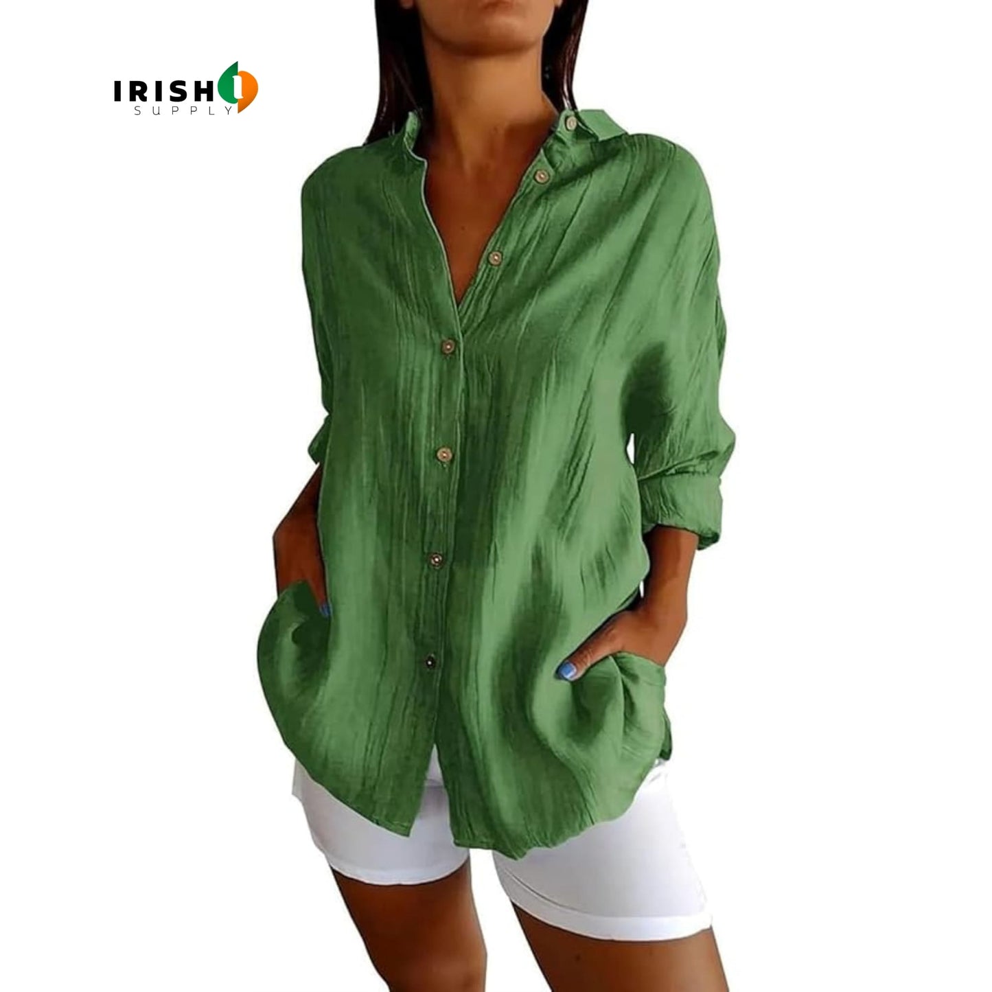 SLAYQUEEN Elegant Button-Down Lapel Shirt