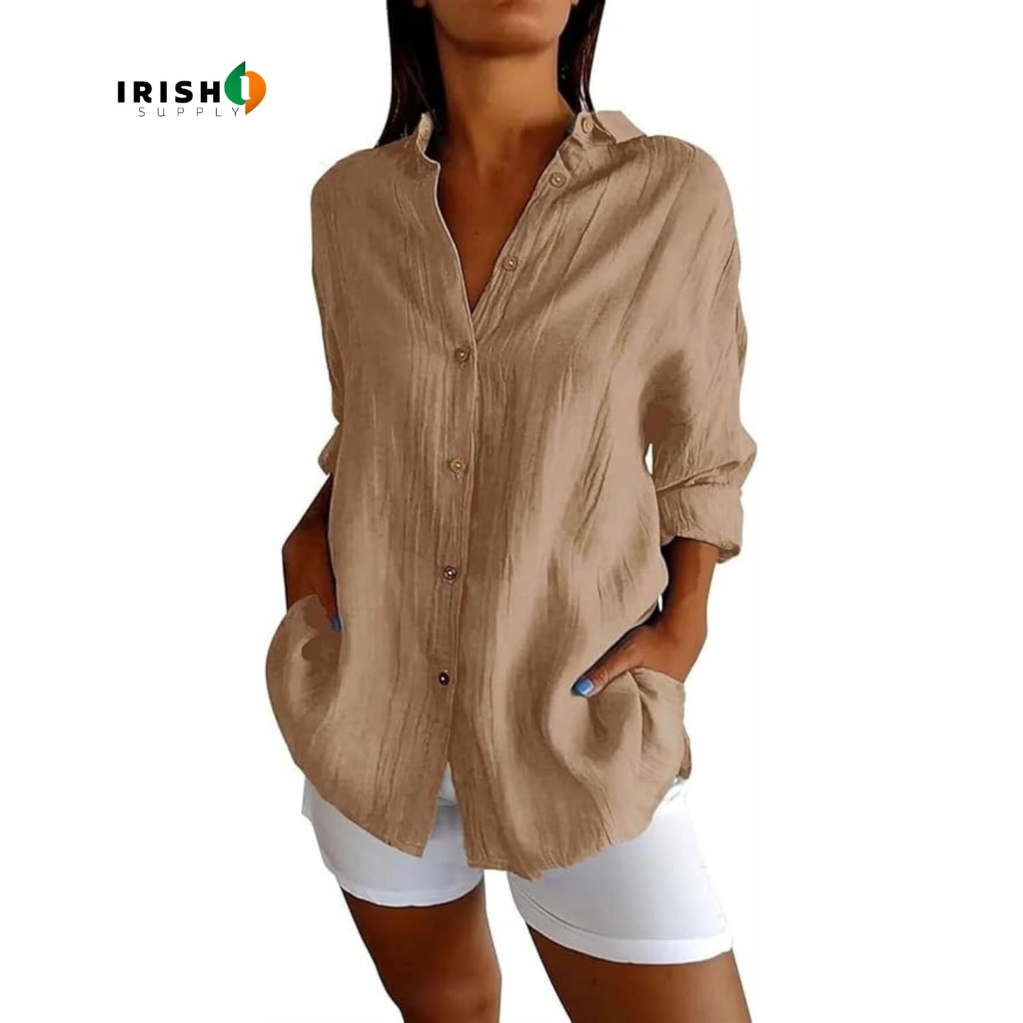 SLAYQUEEN Elegant Button-Down Lapel Shirt