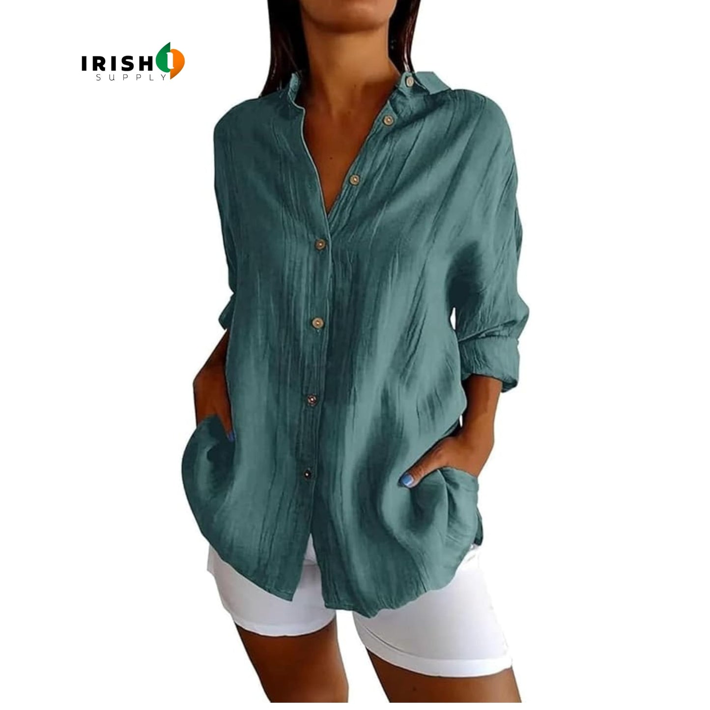 SLAYQUEEN Elegant Button-Down Lapel Shirt