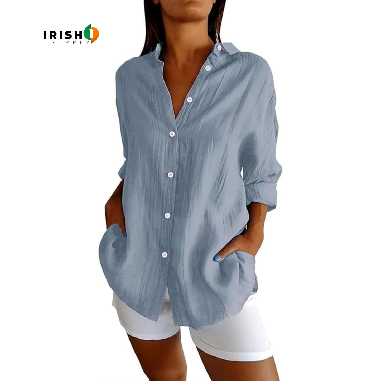 SLAYQUEEN Elegant Button-Down Lapel Shirt
