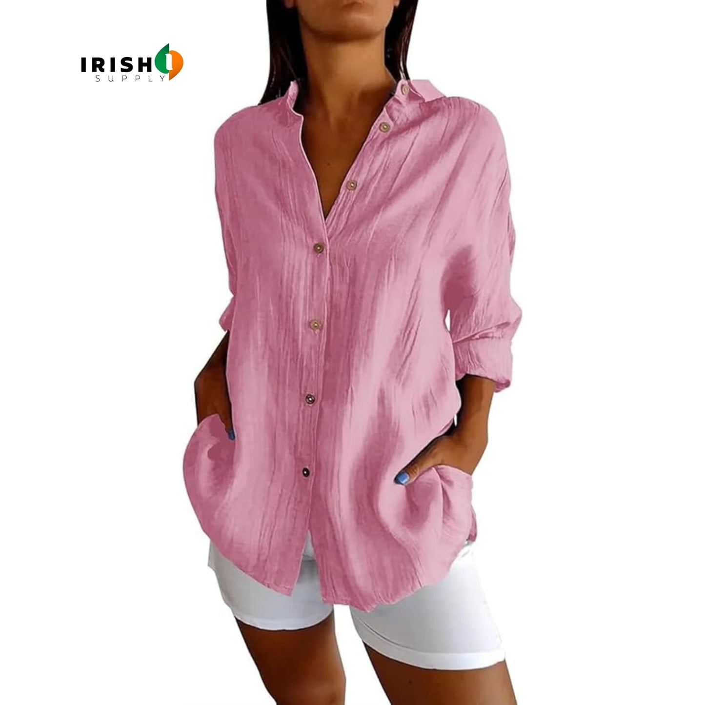 SLAYQUEEN Elegant Button-Down Lapel Shirt