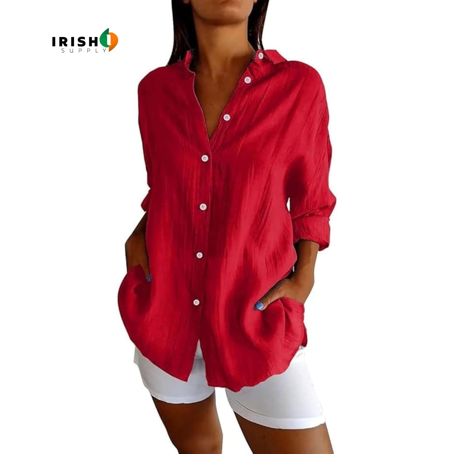 SLAYQUEEN Elegant Button-Down Lapel Shirt