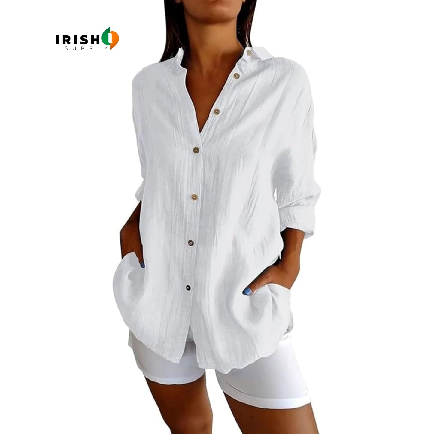 SLAYQUEEN Elegant Button-Down Lapel Shirt