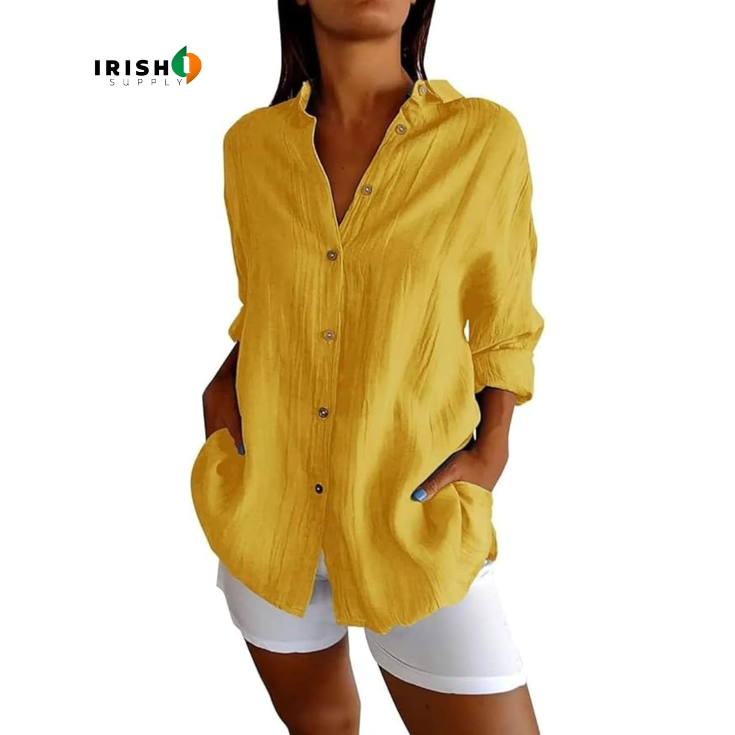 SLAYQUEEN Elegant Button-Down Lapel Shirt