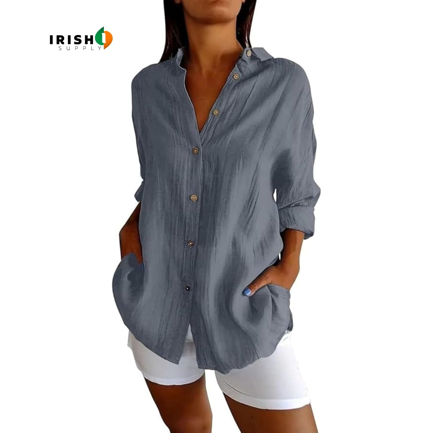 SLAYQUEEN Elegant Button-Down Lapel Shirt