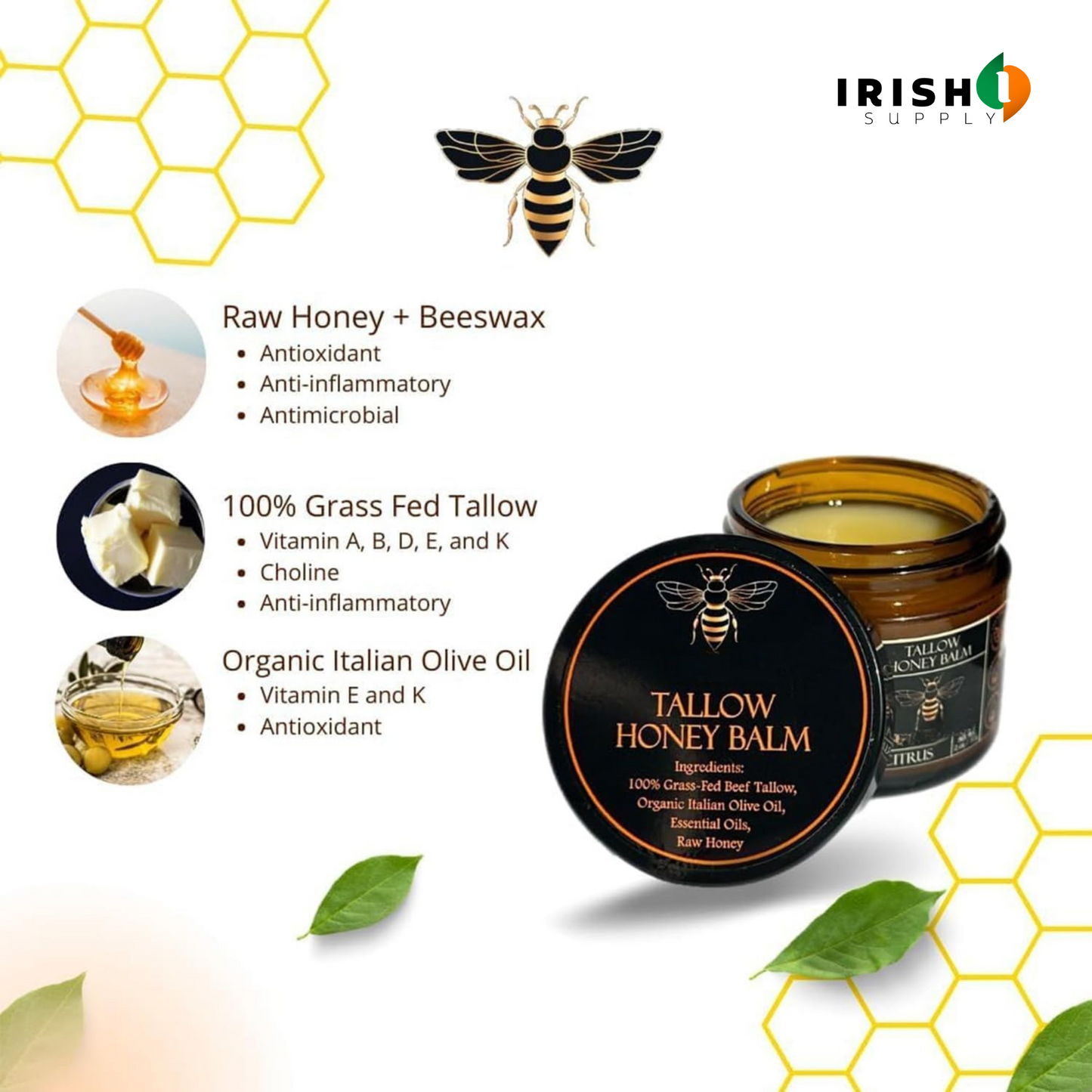 TALLOGEN Grass-Fed Tallow Honey Balm 60g