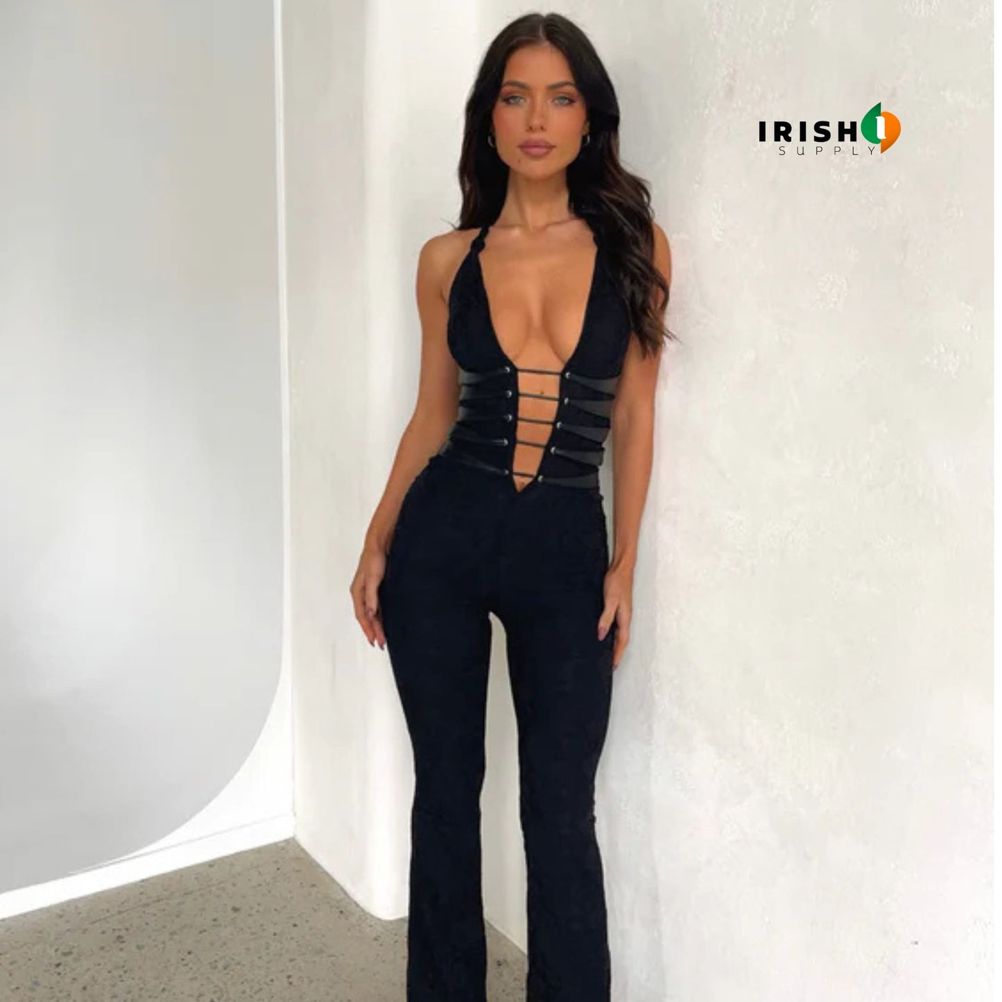 Vephoria Deep V Premium Lace Jumpsuit