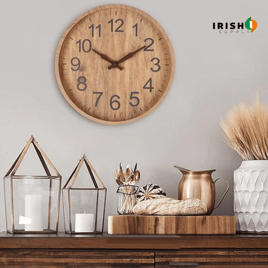 ECOTIME Natural wood wall clock