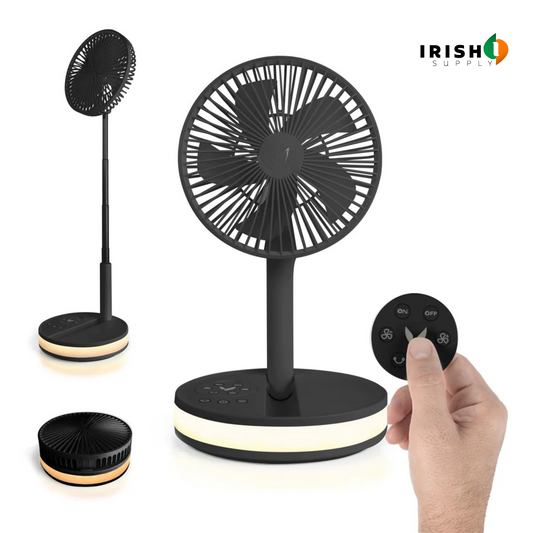 VENTURA Wireless Battery Operated Fan With 4 Speeds, LED Lighting, Carry Case & Remote Control