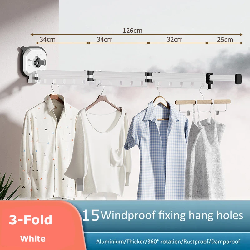 HANGWISE Wall Mount Clothes Drying Rack