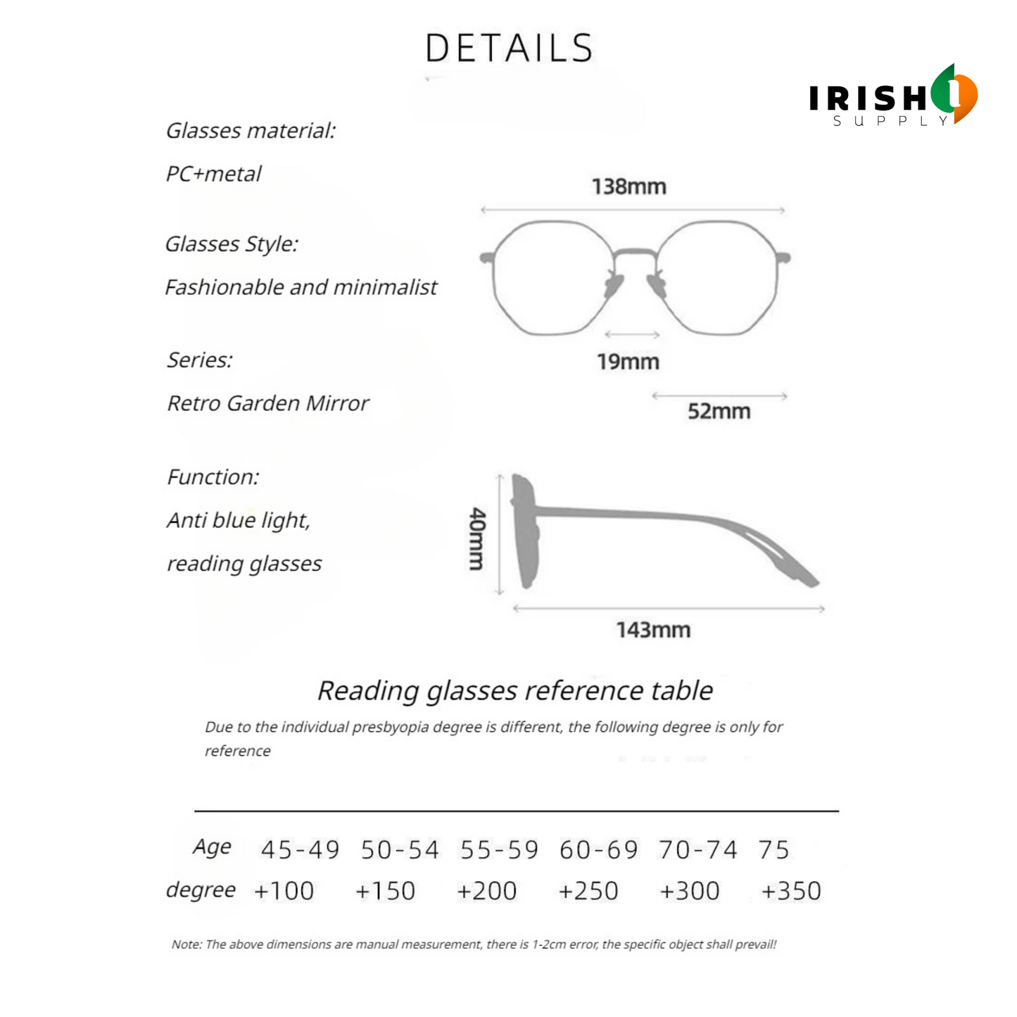 OPTIVISTA New Design Diamond Champagne Gold Rimless Reading Glasses