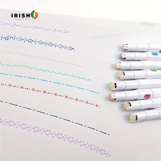 BUBBLITAP Color Curve Highlighter & Marker Pen Set (6 pcs)