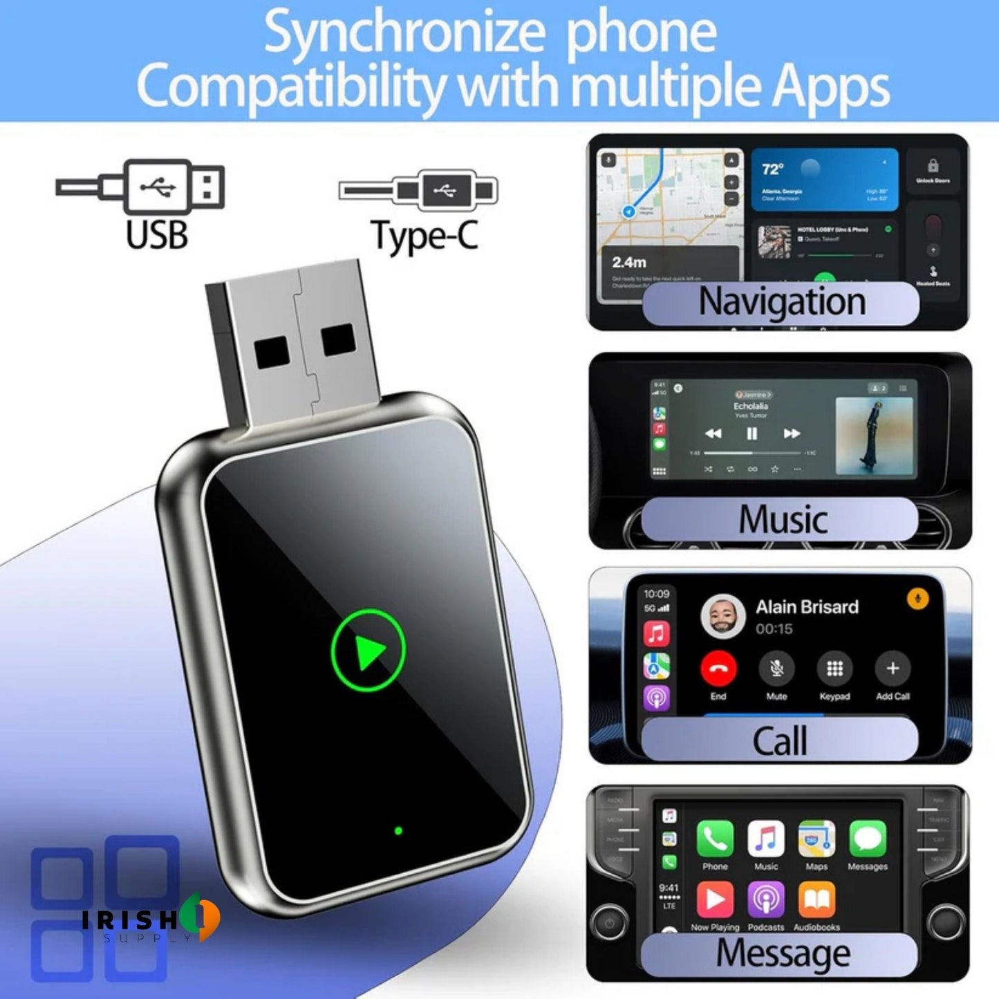 DRIVEX Wireless CarPlay & Android Auto Adapter