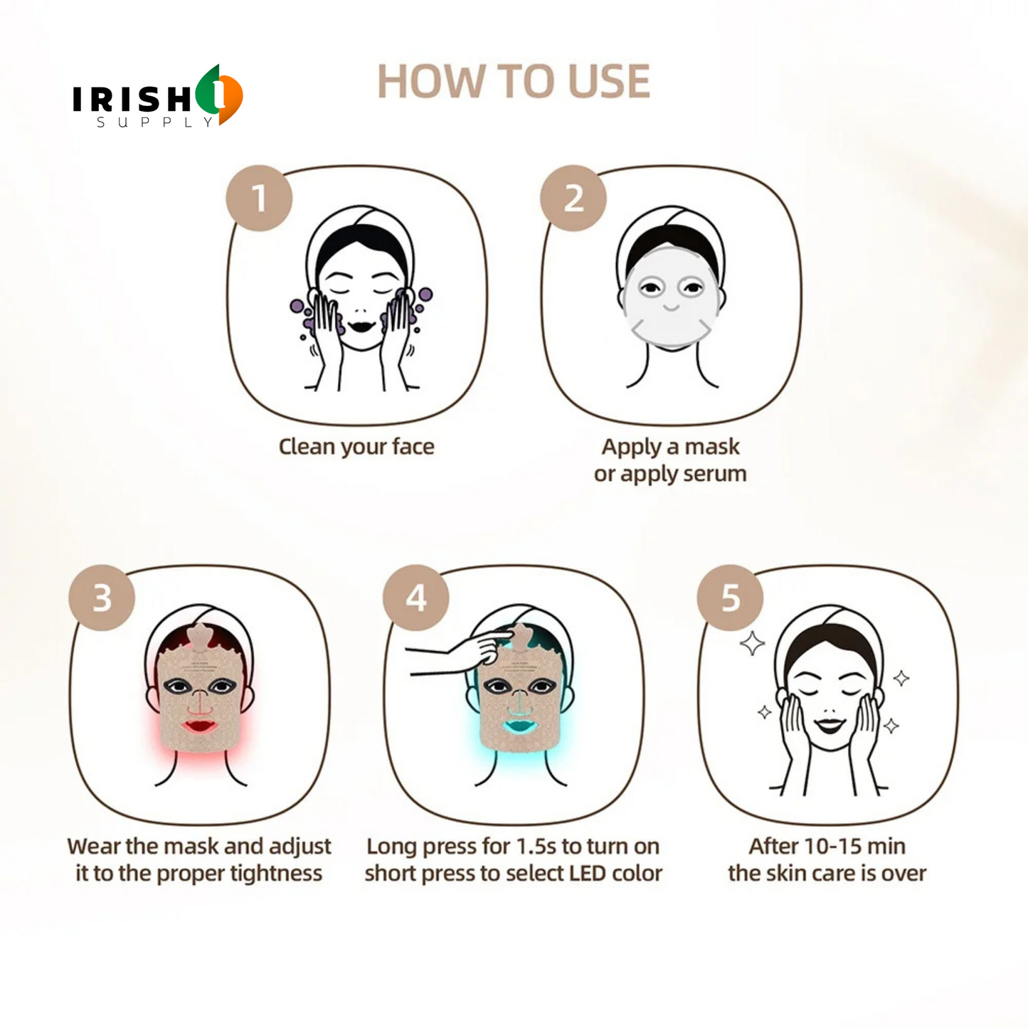 GLOWFORMA 7 LED Light Therapy Skin Rejuvenation Silicone Mask