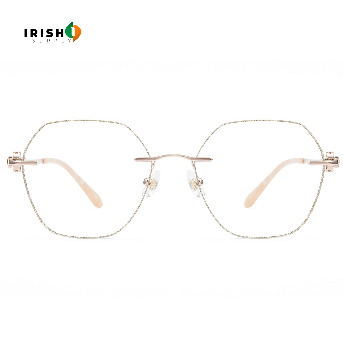 OPTIVISTA New Design Diamond Champagne Gold Rimless Reading Glasses