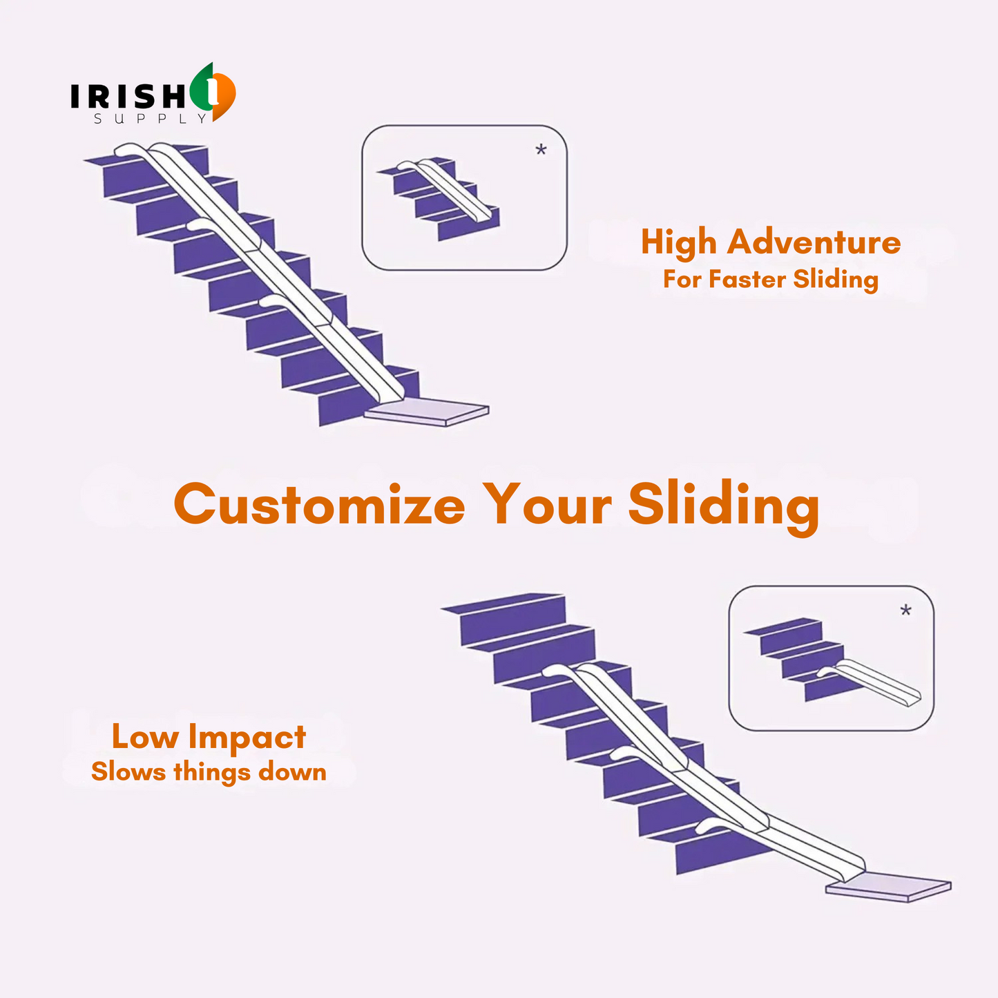 SWIFTSLIDE 4 Pack Indoor Slide Accessories for Kids Mounted on Stairs