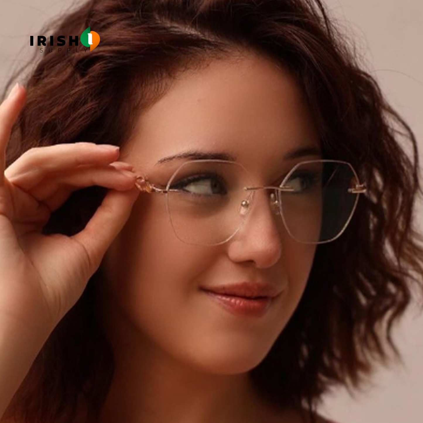 OPTIVISTA New Design Diamond Champagne Gold Rimless Reading Glasses