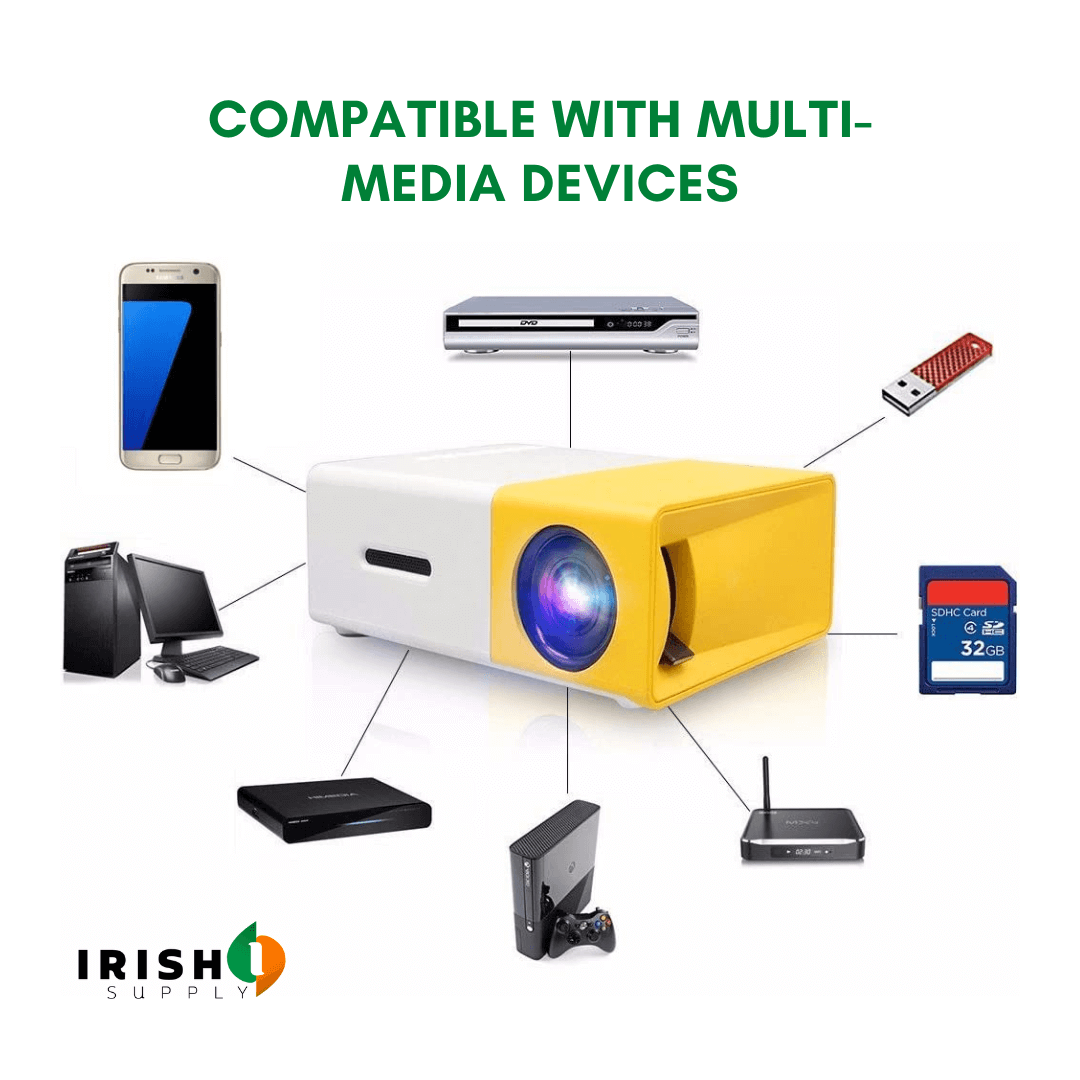 Irish Supply, PRISTINE Mini Projector 1080p