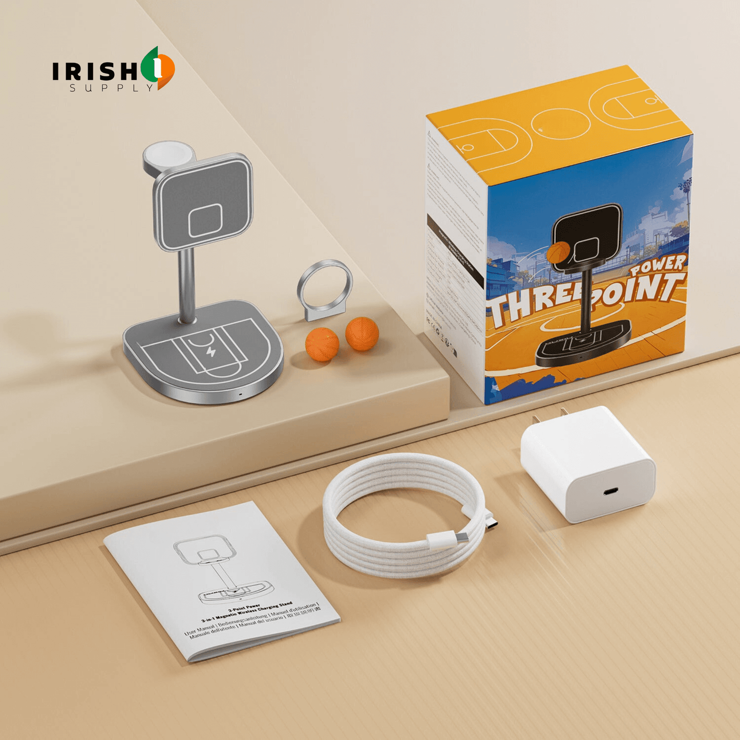 TRICHARGE  3-Point Power Creative 3-in-1 MagSafe Charging Stand