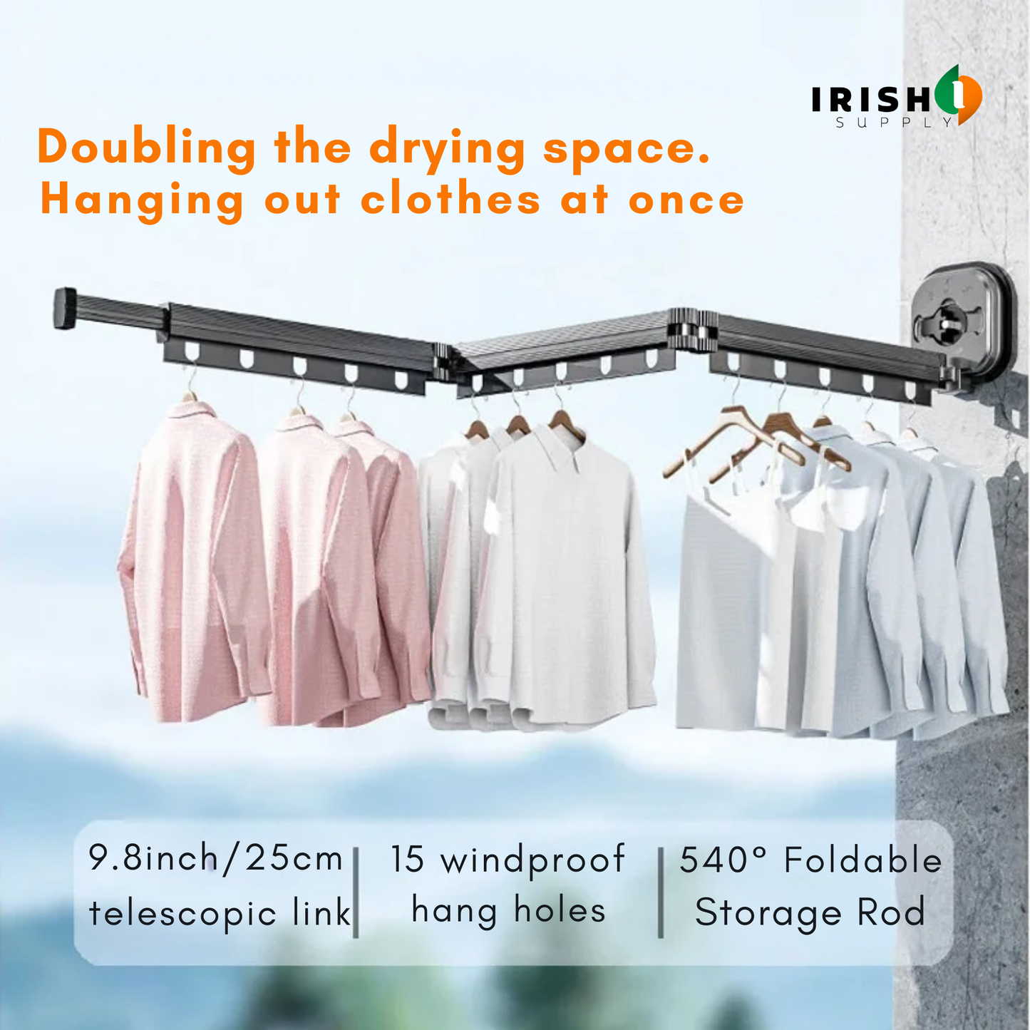 HANGWISE Wall Mount Clothes Drying Rack