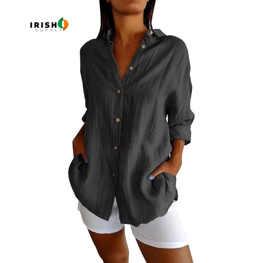 SLAYQUEEN Elegant Button-Down Lapel Shirt